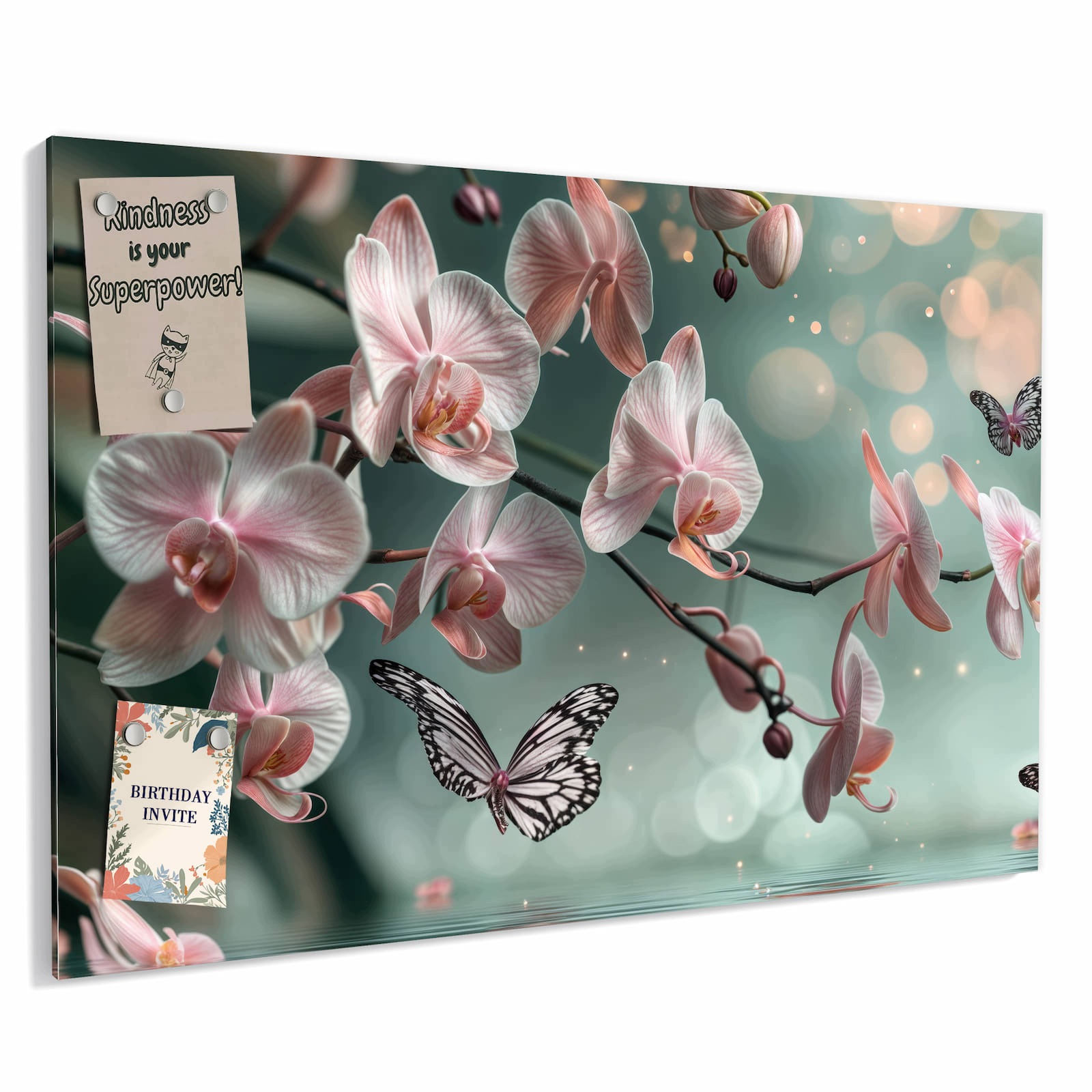 Magnetická tabule Orchideje Motýl 60 × 40 cm