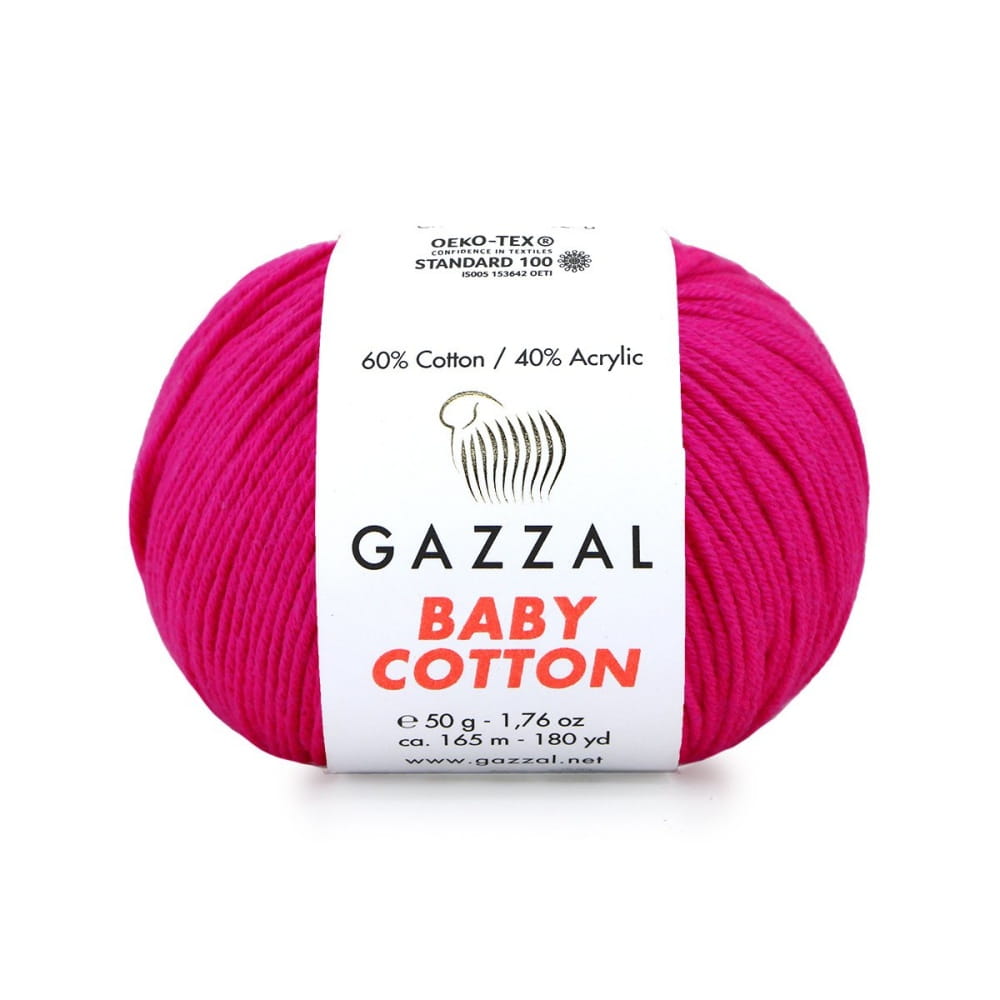 Włóczka Gazzal Baby Cotton 3461 50g ultra cie. róż