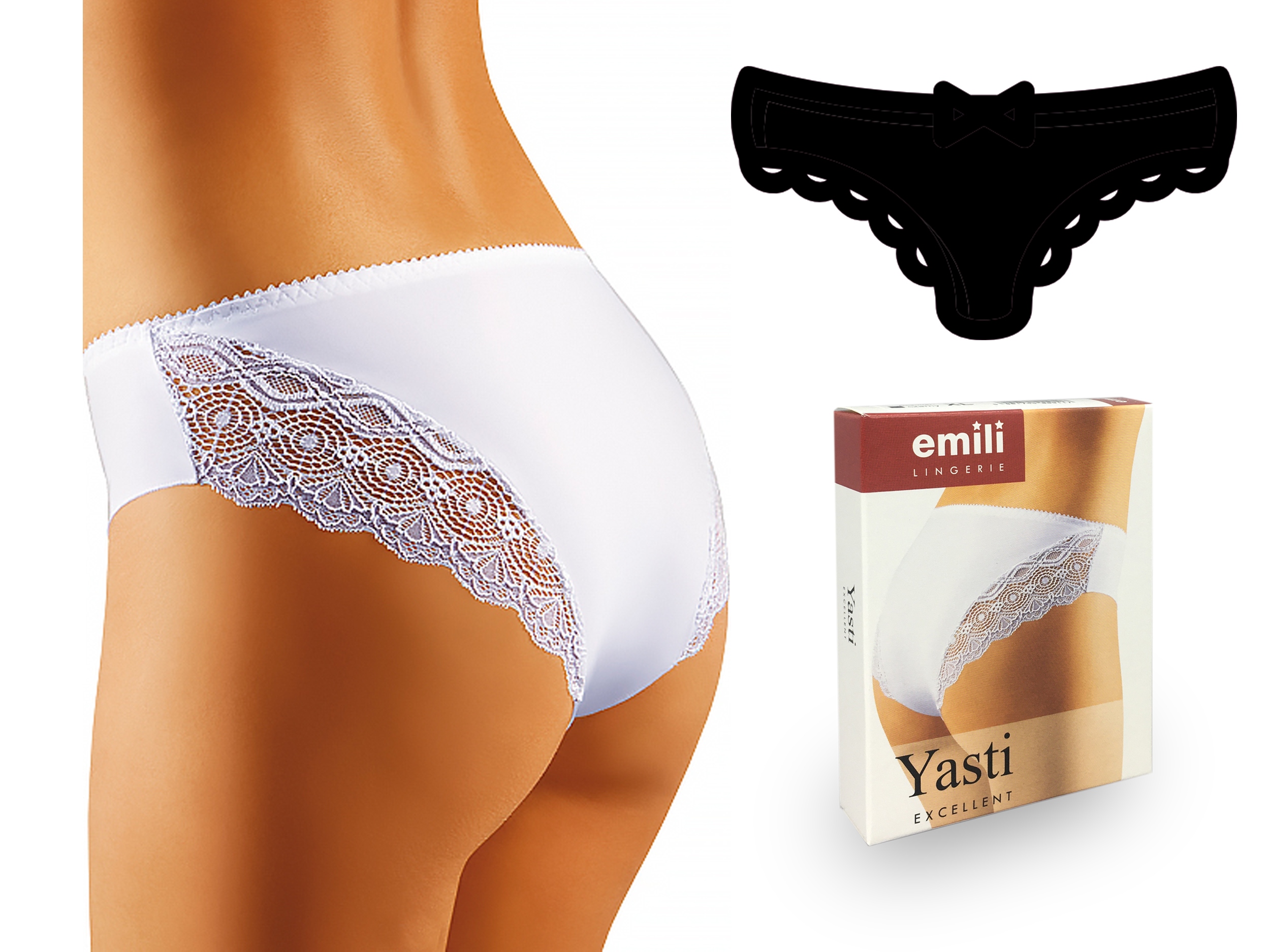 

Emili Yasti Koronkowe Figi Microfibra czarny XL