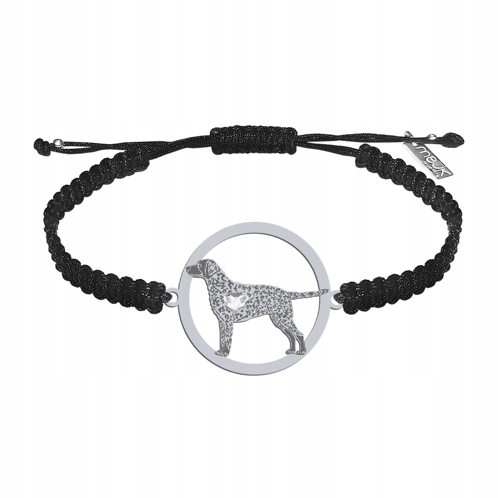 Stříbrný náramek Curly Coated Retriever 925 Makramé Gravírování Bonus