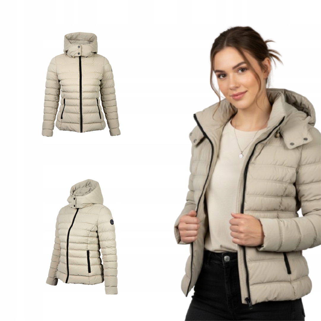 Dámská Zimní bunda s kapucí Passo béžová velikost S