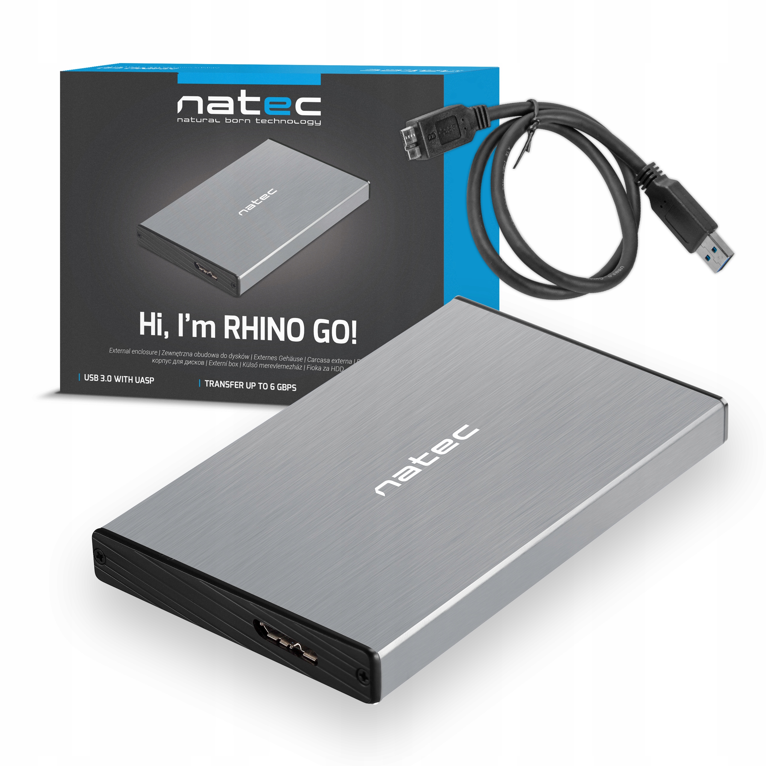 DYSK ZEWNĘTRZNY 500GB USB 3.0 HDD PAMIĘĆ METALOWA OBUDOWA | SREBRNY