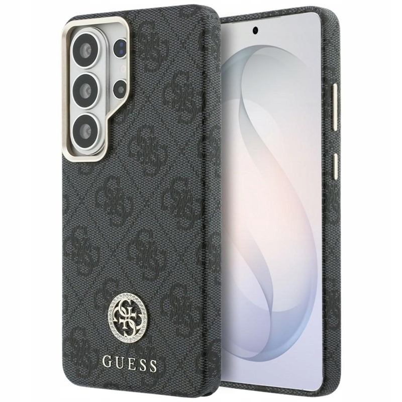 Guess 4G Rhinestone Round Logo MagSafe Pouzdro Samsung Galaxy S26 Ultra