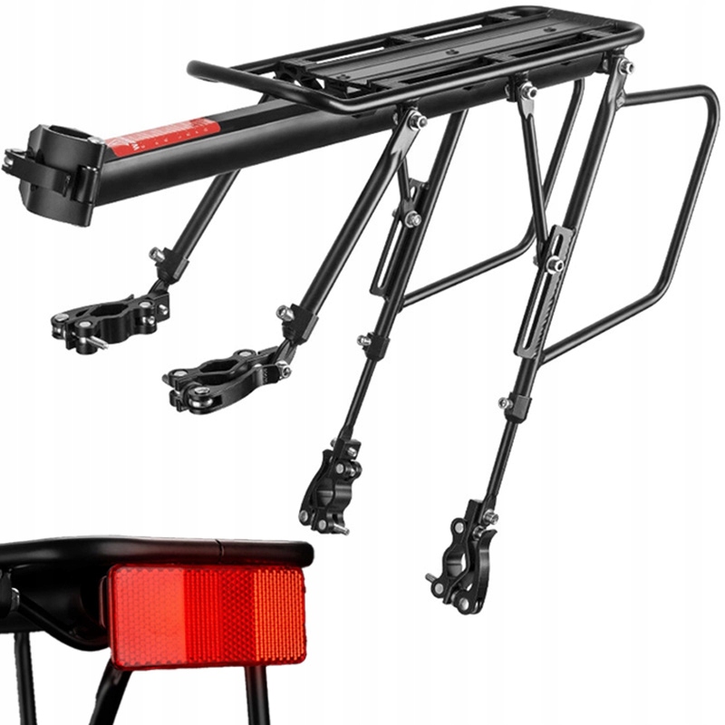 Nosič Rockbros na zadní část kola, silný, univerzální, s hliníkem s odrazkou