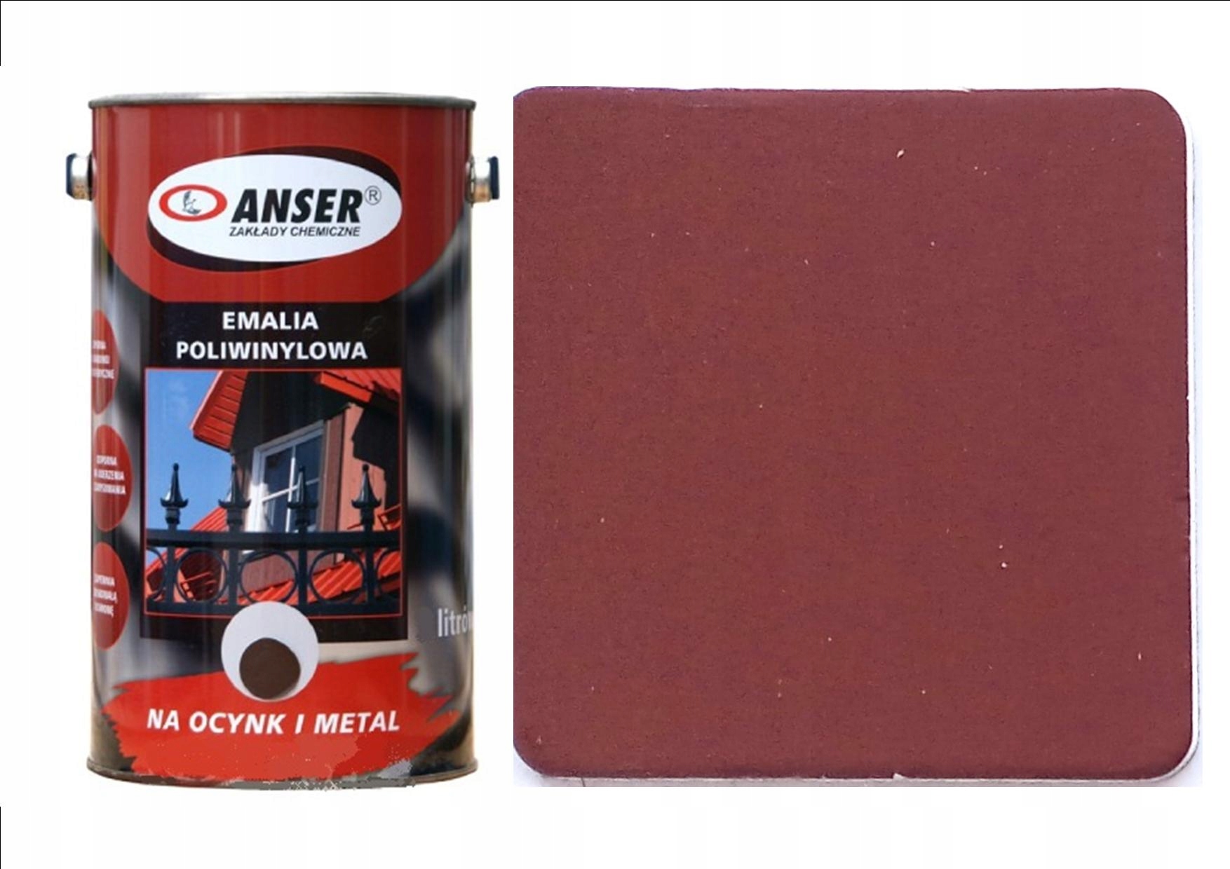 Farba poliwinylowa 5L Czerwona tlenkowa Anser