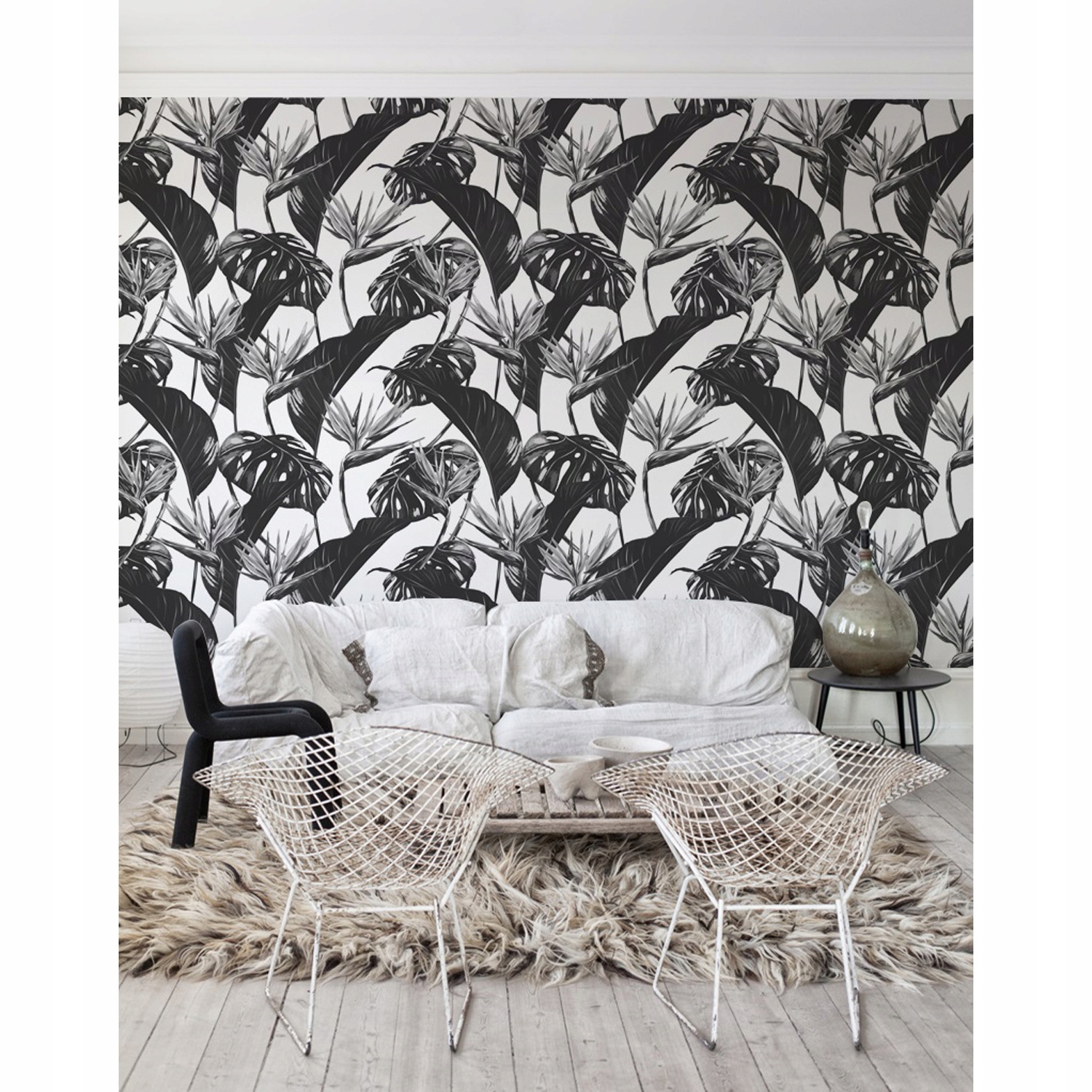 

Fototapeta na ścianę Czarno-białe liście 312x219cm