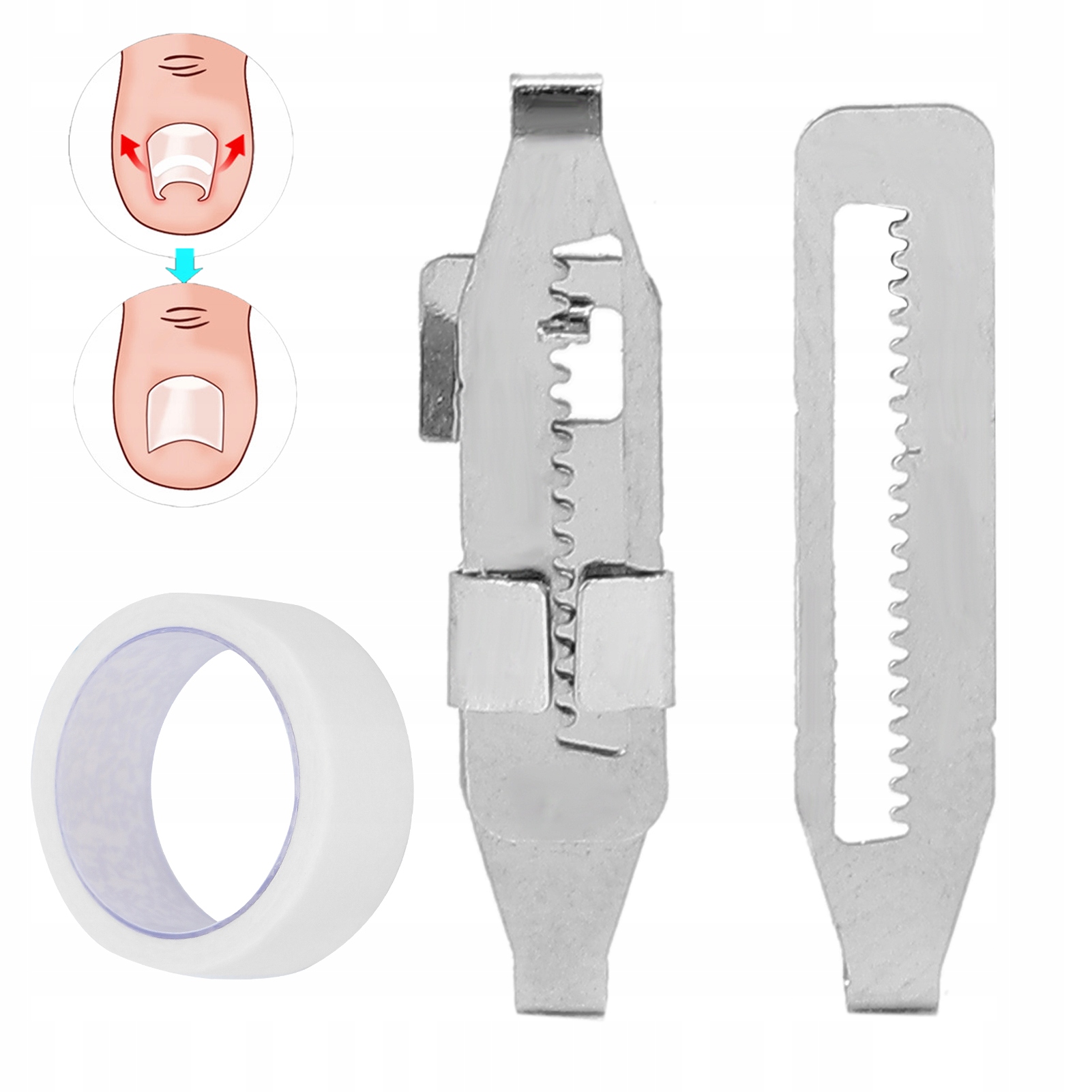 KLAMRA NA WRASTAJĄCE PAZNOKCIE ZESTAW Marka inna marka
