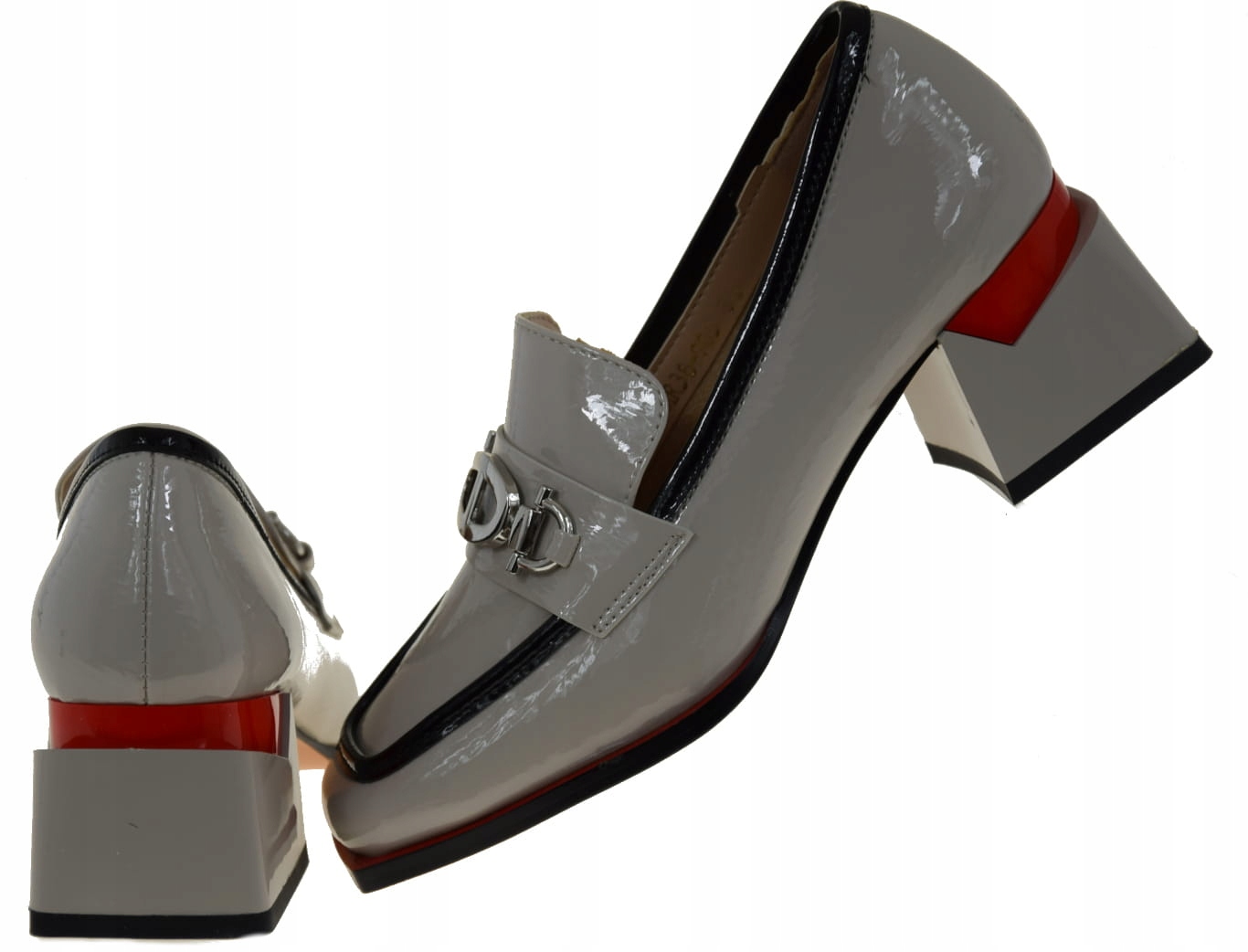 ELEGANCKIE PÓŁBUTY S.BARSKI MR38-905 SZARE WYGODA & STYL HIT SEZONU R.36 Rozmiar 36