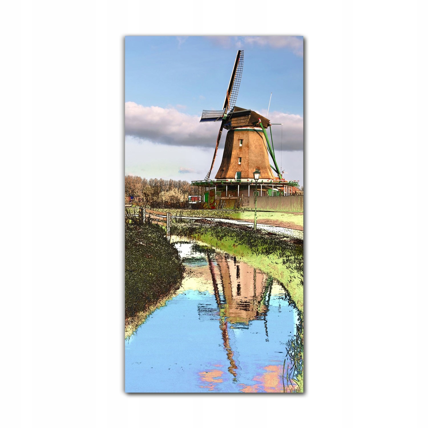 

Foto na szkle grafika 70x140 cm Holandia wiatrak
