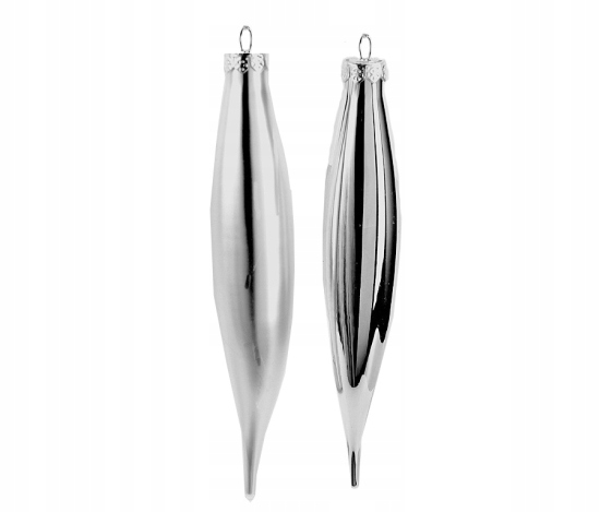 

Bombki szklane sople srebrne