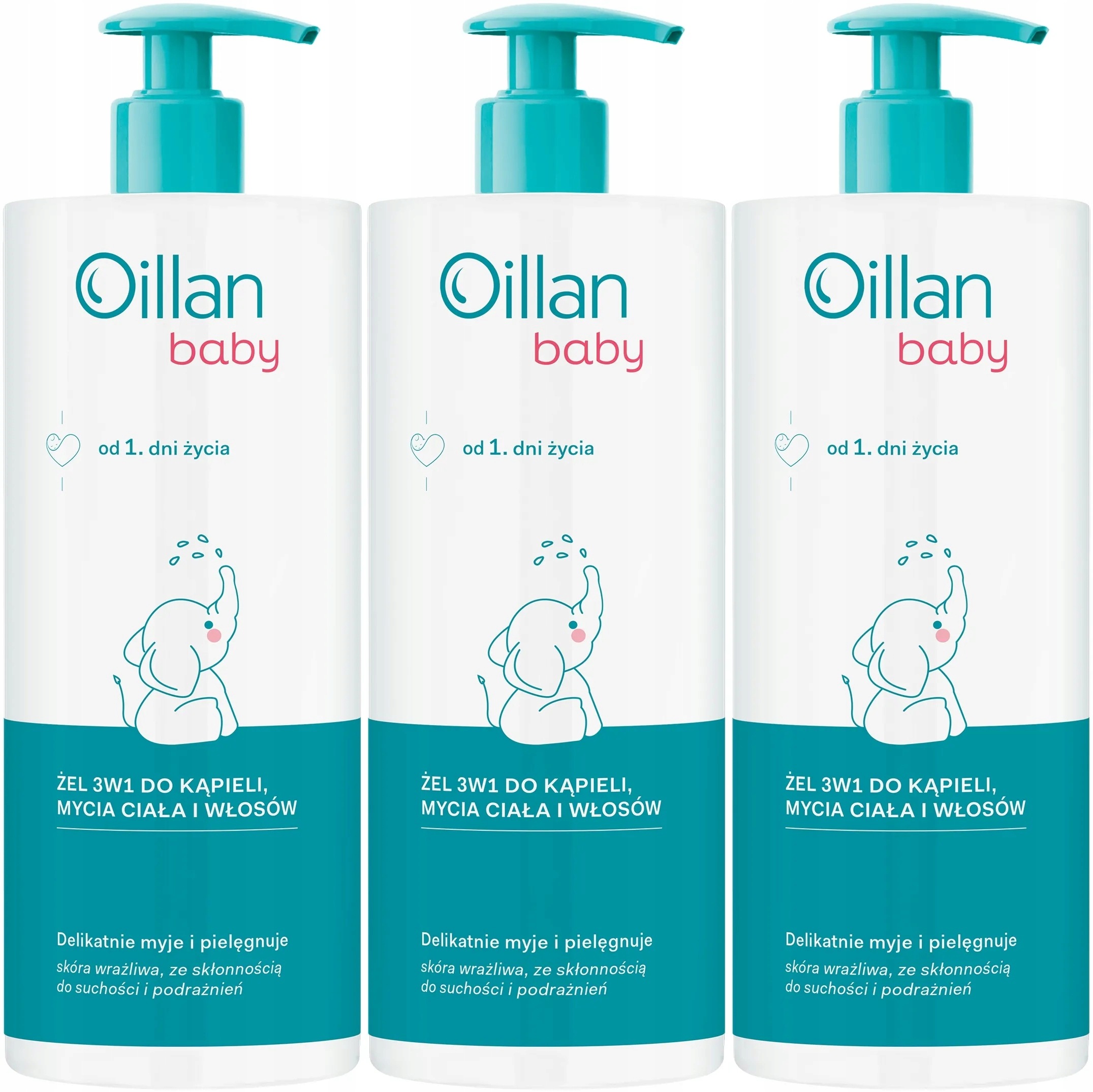 Oillan Baby Żel Do Mycia Ciała I Włosów 3w1 750ml