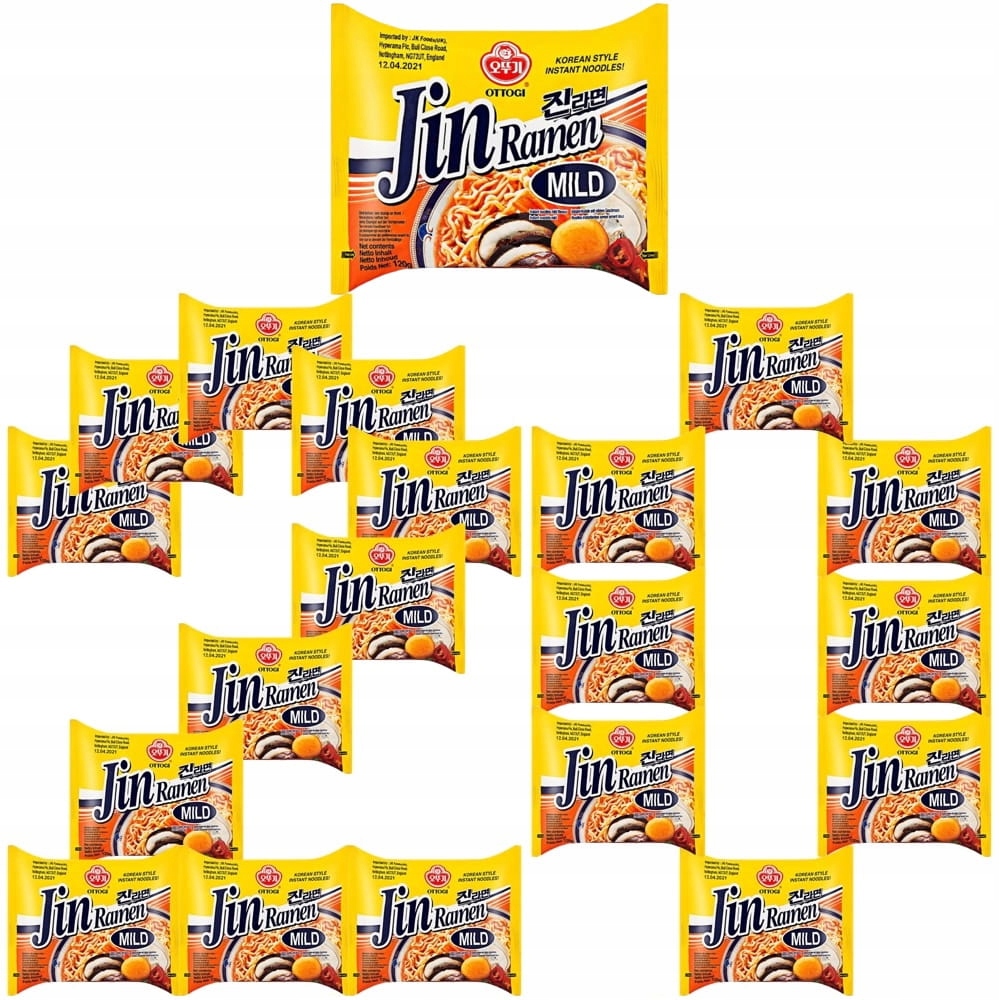 Levně 20x Korejská instantní polévka Jin Ramen MILD Jemná 120g Ottogi
