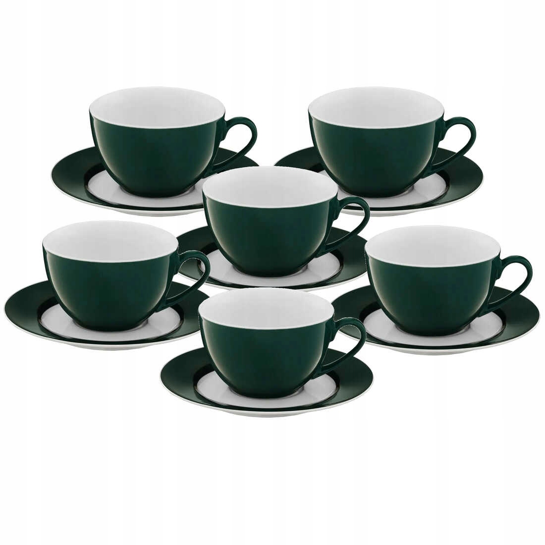 Serwis herbaciano-kawowy Ambition AURA GREEN 12szt 6xfiliżanka +6xtalerzyk