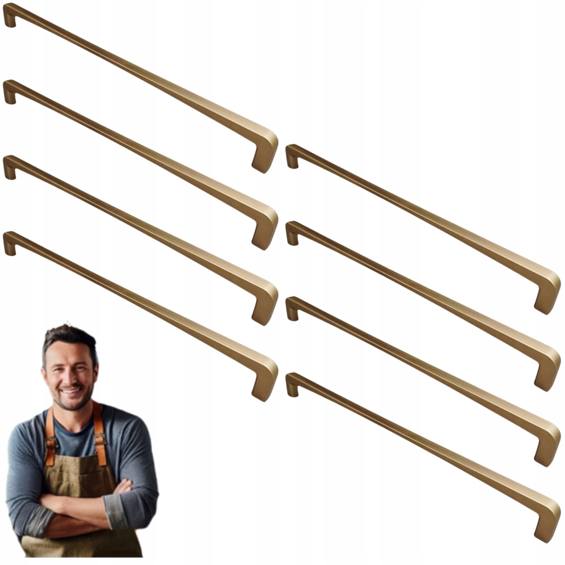 Nábytkový držiak do skrinky Zásuvky Lucia 320 mm Zlatý satén 8ks