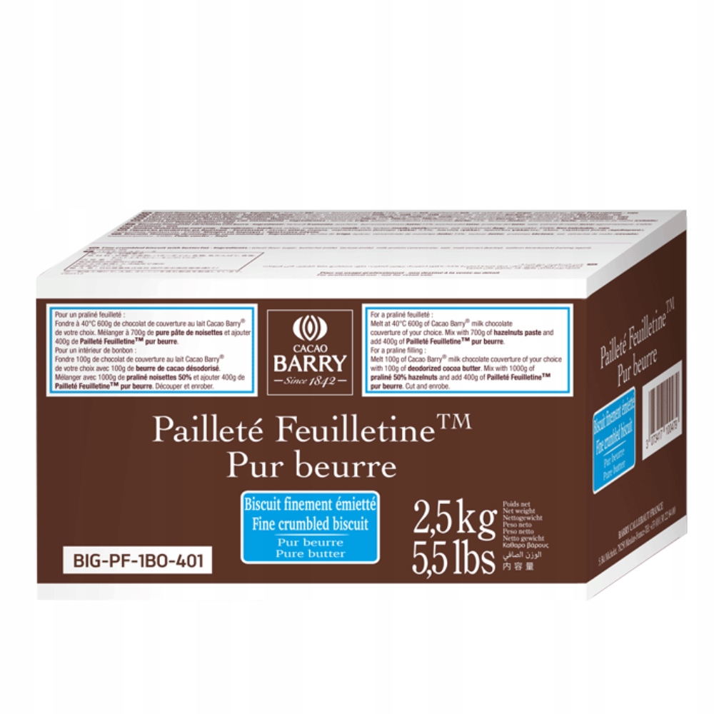 Cacao Barry bisquit Paillete Feuilletine 2,5 kg