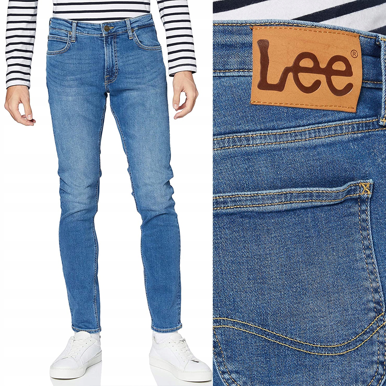 Lee Malone skinny Mid Worn Martha elastické džínové kalhoty s trubičkami W28 L34