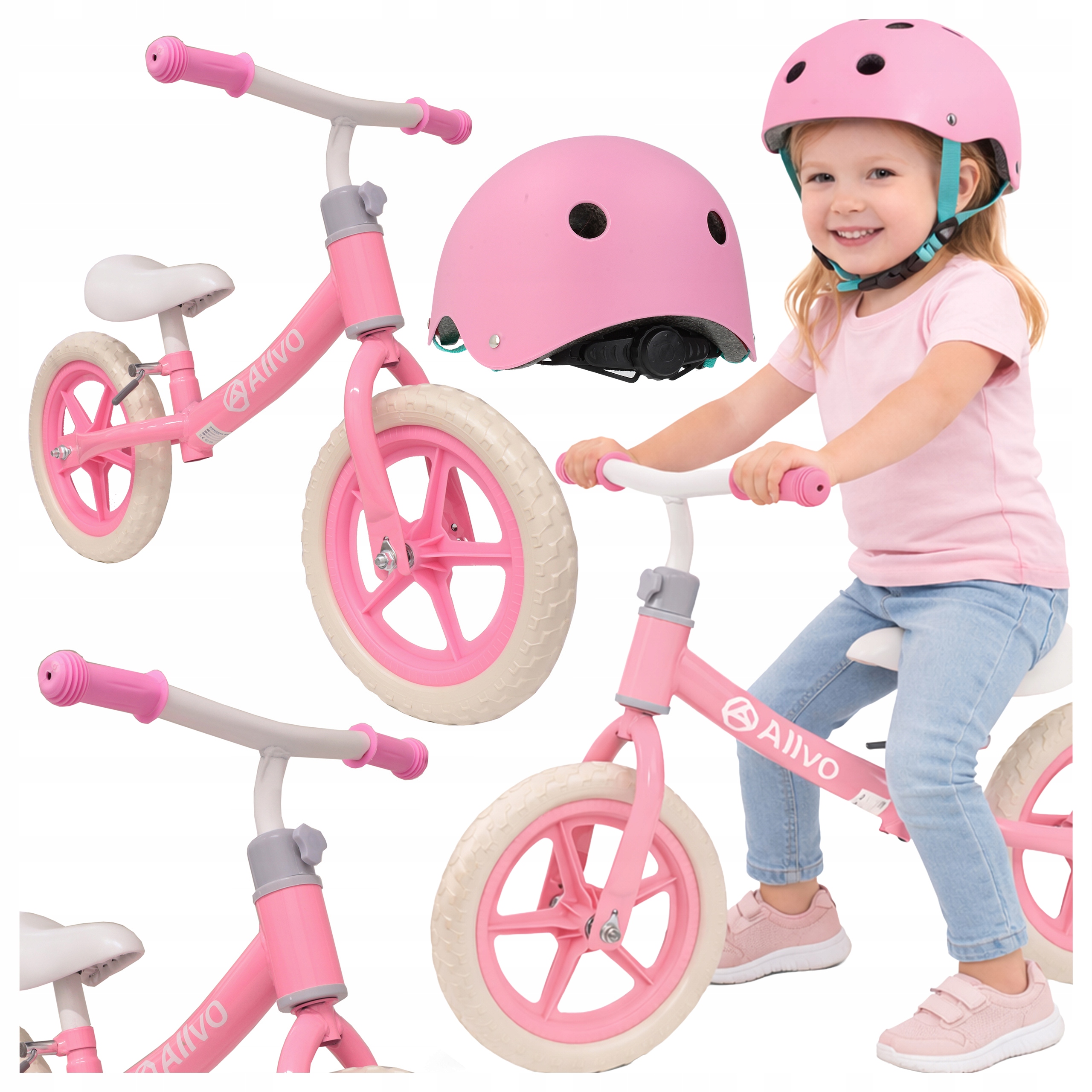 Sportowy rowerek biegowy dla dzieci dla 2 latka dziecięcy zestaw z kaskiem