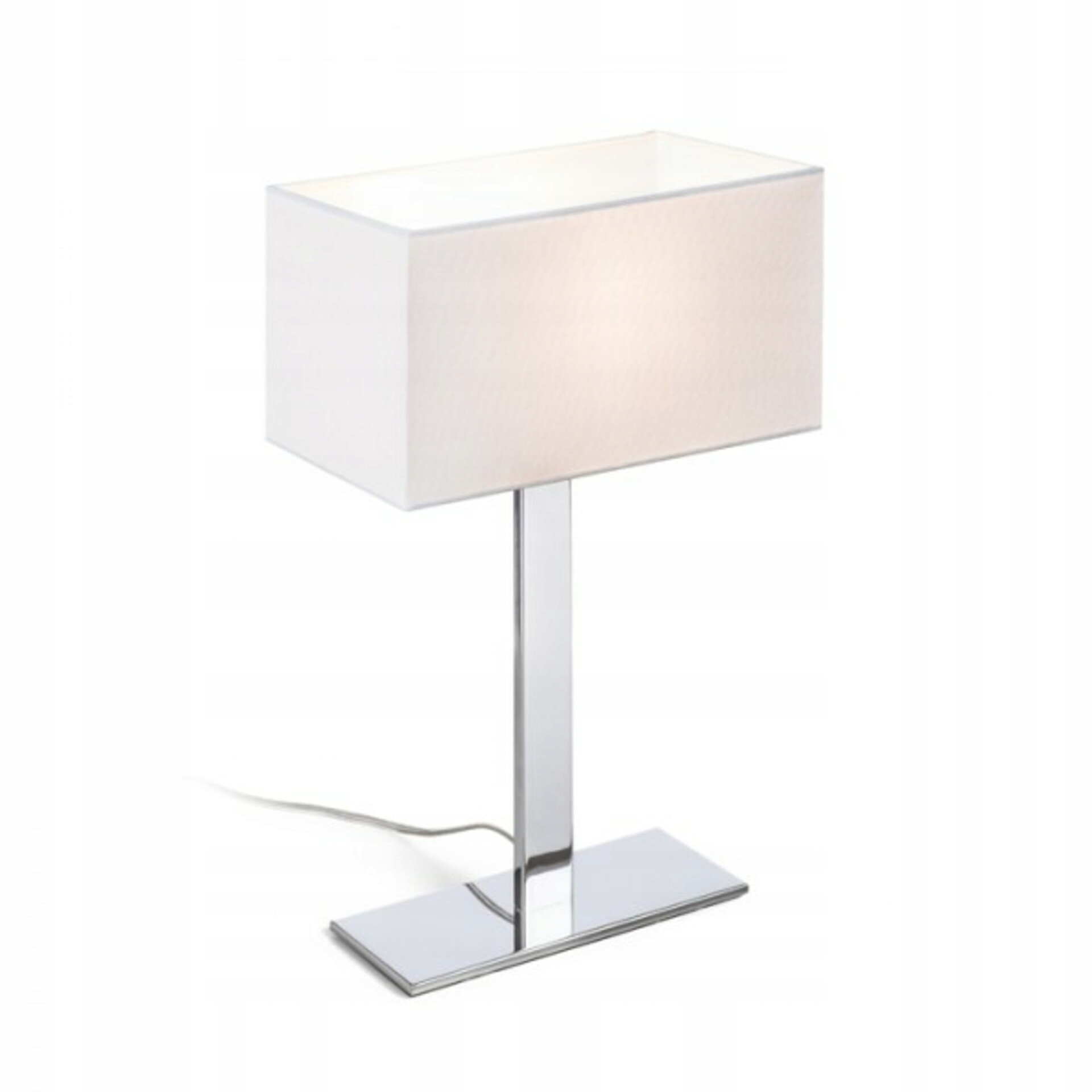 Stolová lampa Rendl Plaza M biela/chróm, E27, 42W, moderný design