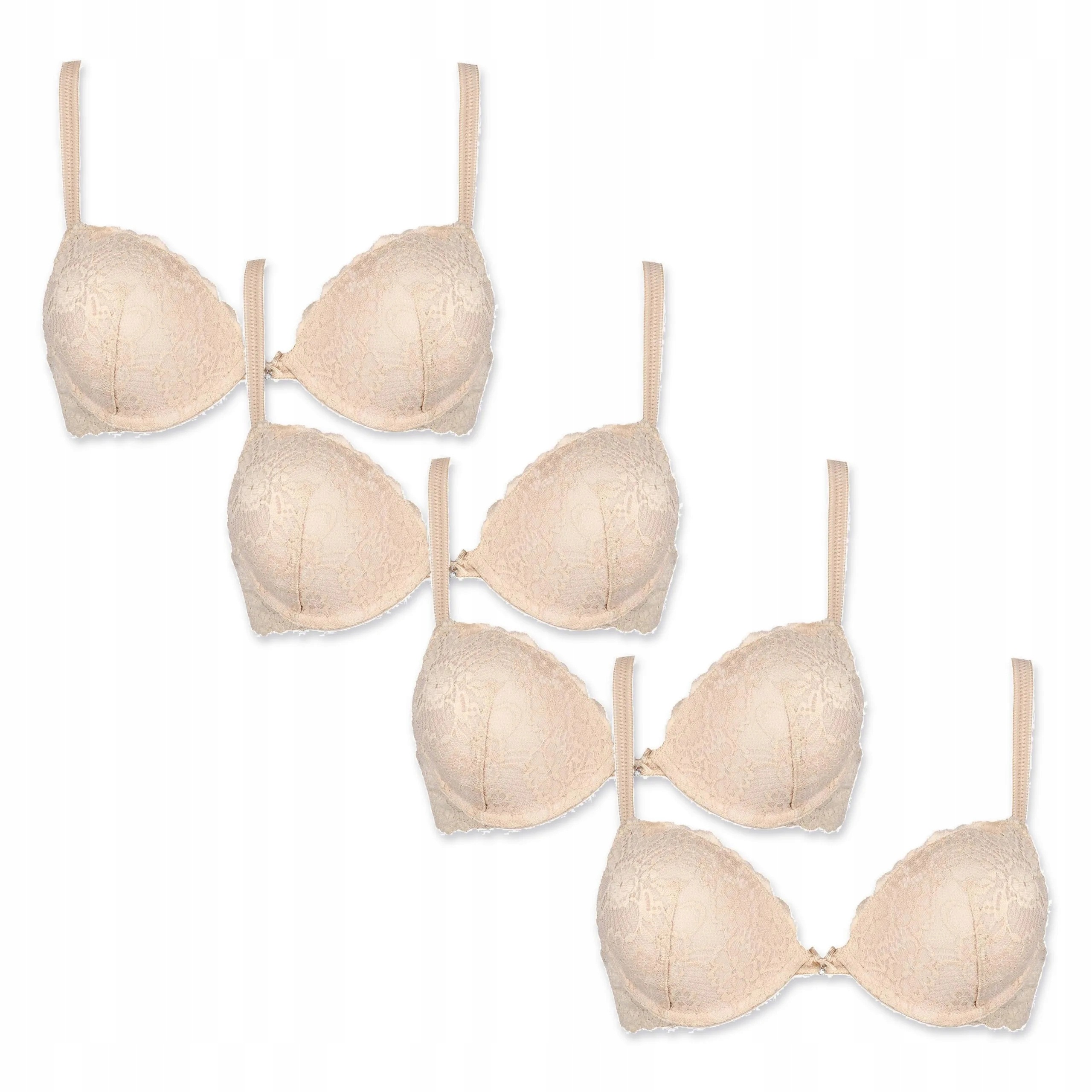 Sada 4 podprsenek Sielei Allure 2674 push-up krajková cipria 85C