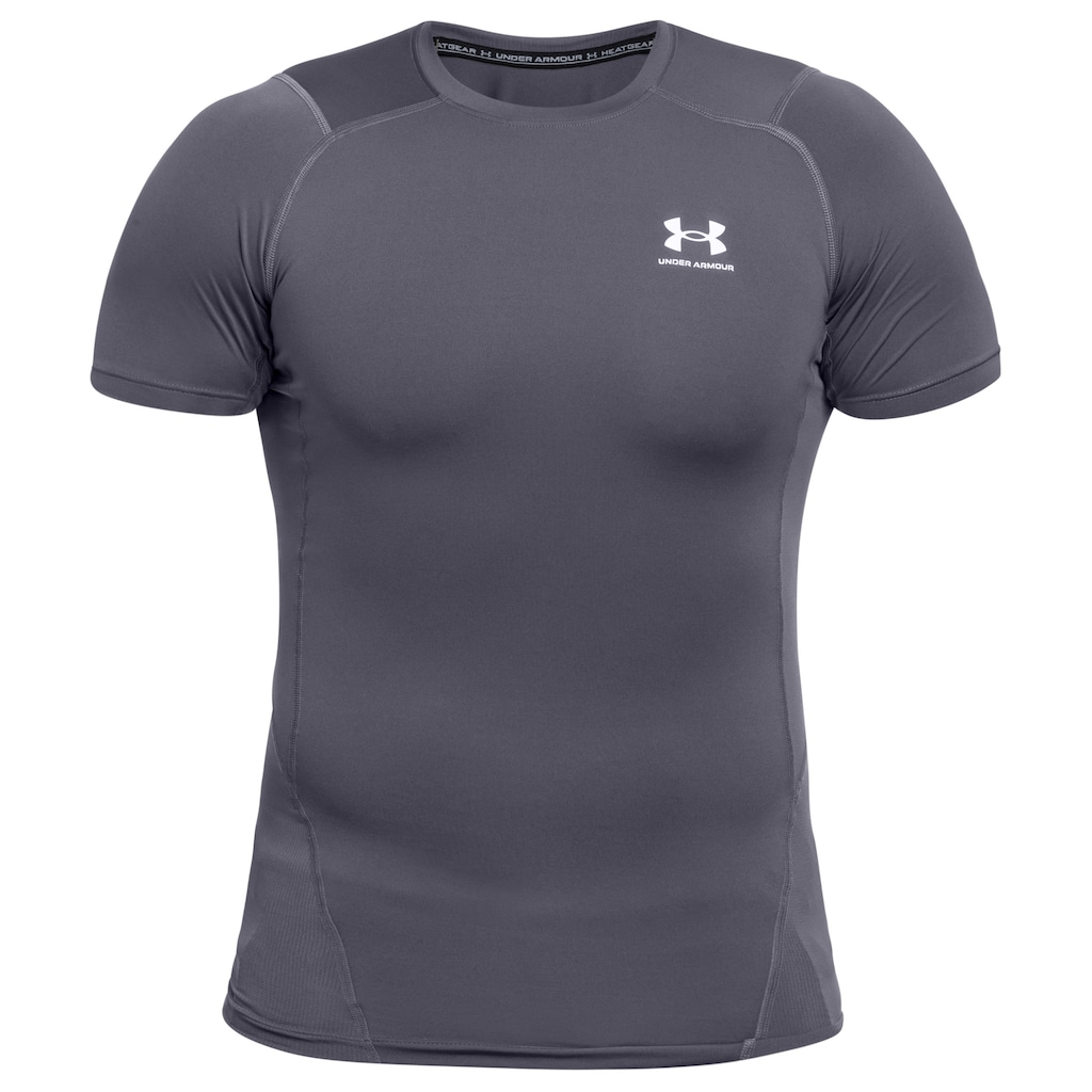 Tričko Under Armour Compressed HeatGear Castlerock/White L