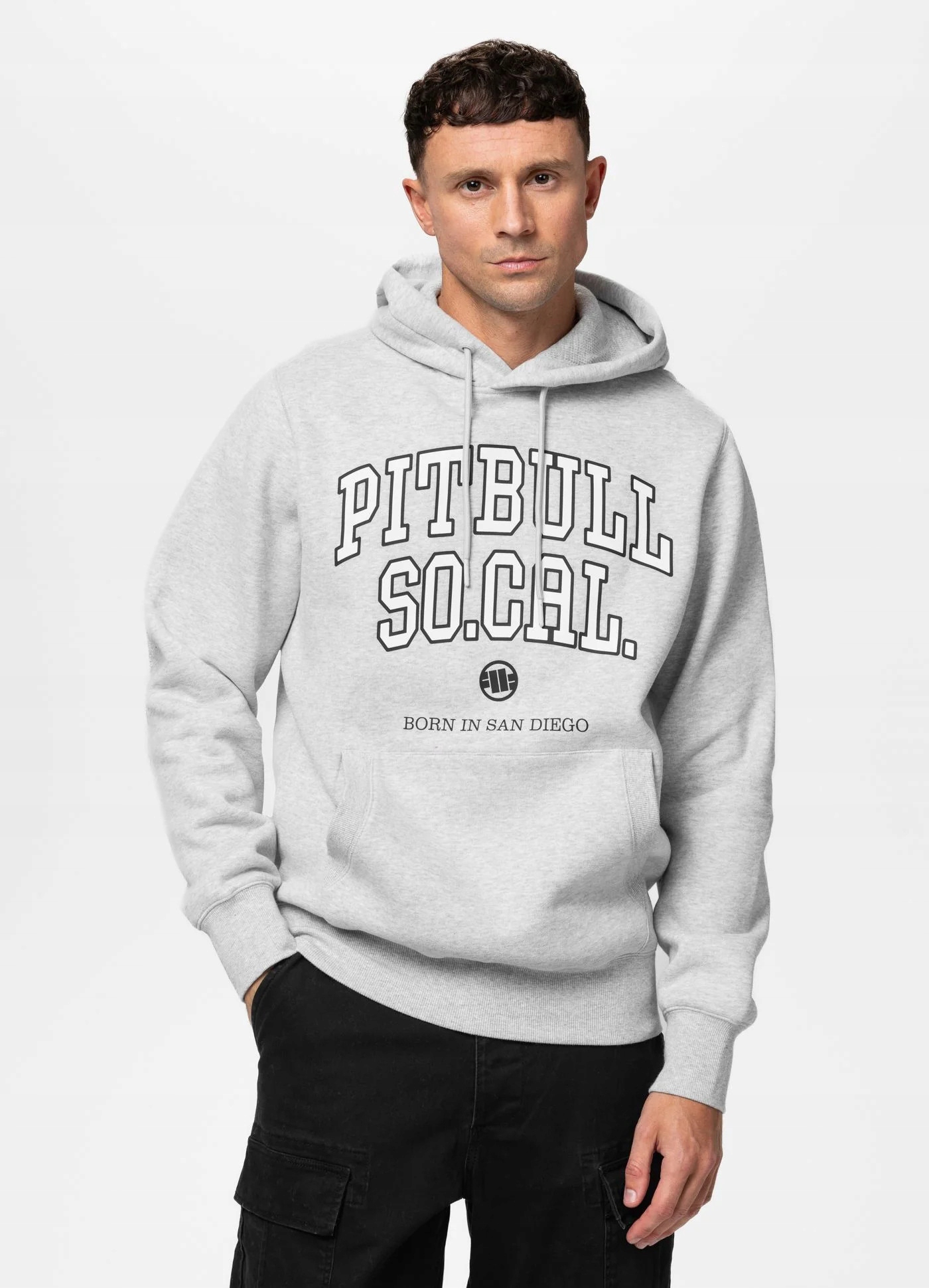Pánská Mikina S Kapucí Pit Bull West Coast So Cal Šedá Sportovní S