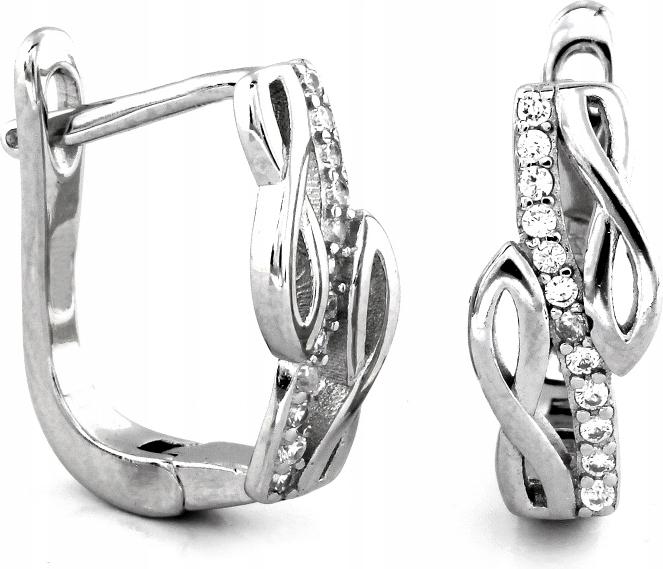 Stříbrné náušnice 925 anglické s nekonečny a zirkony, módní