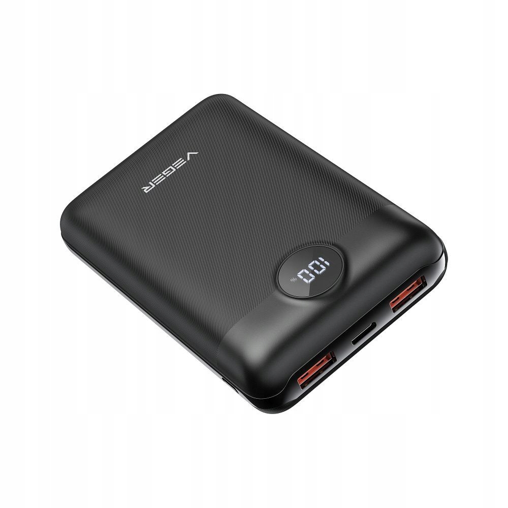 Powerbanka 20 000 mAh LCD Quick Charge Pd 22,5W Veger S20 černá