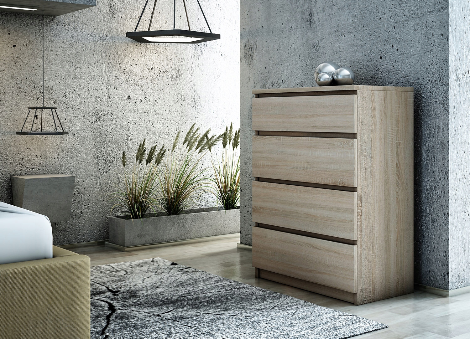 NOWOCZESNA komoda 4 szuflady szafka SONOMA Kod producenta 5903205781840