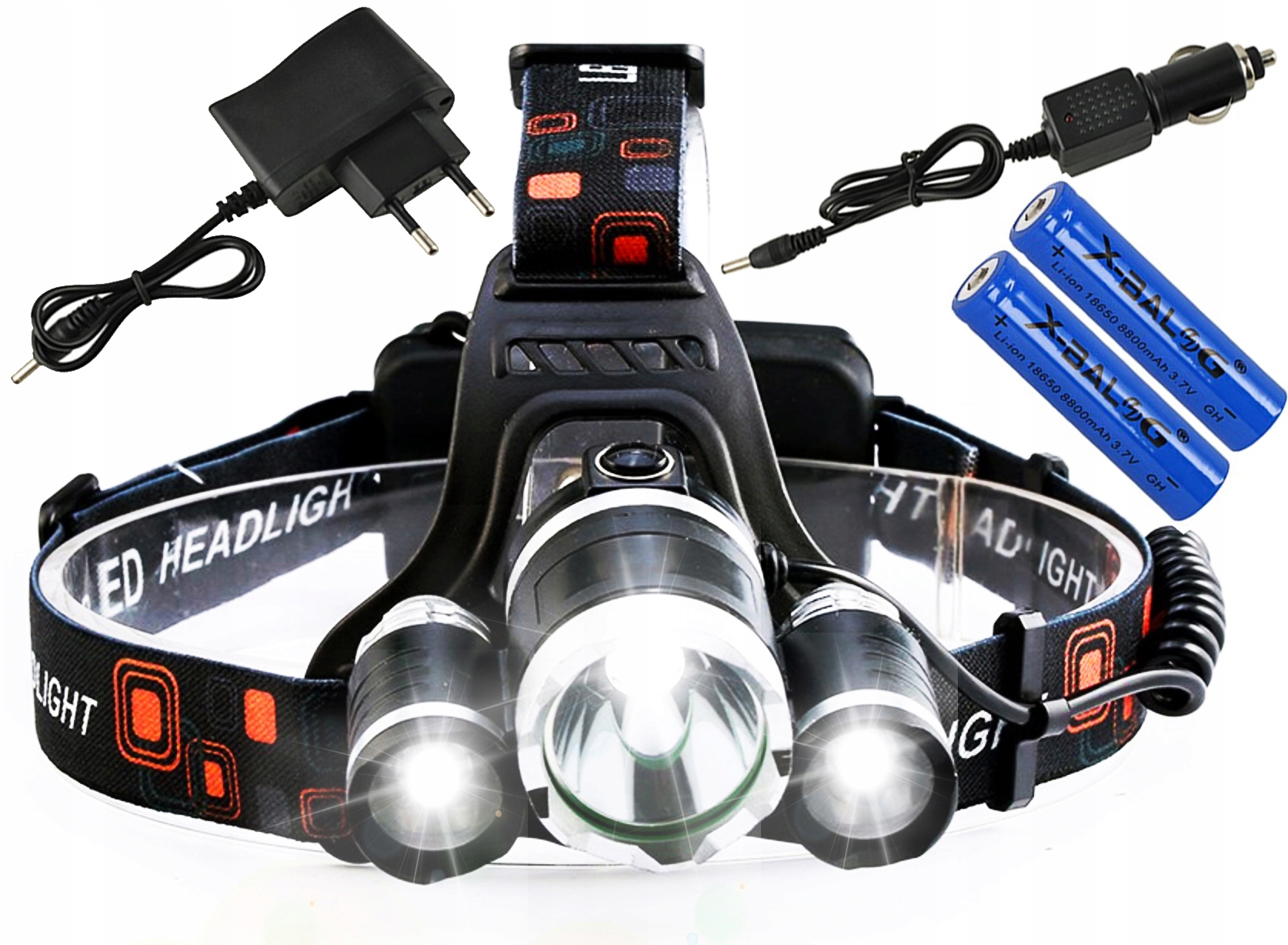 

Latarka Czołowa Led Lampka Czołówka T6 Cree