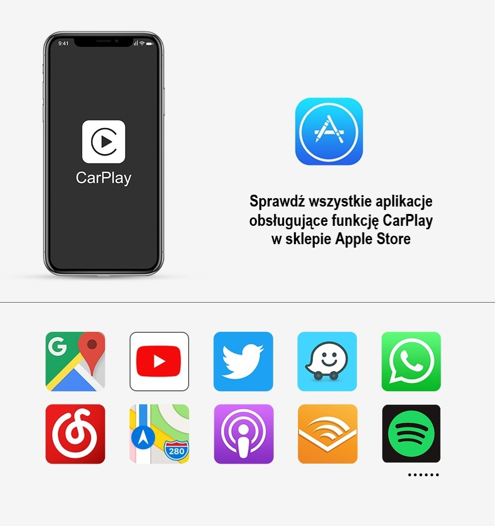 VW APPLE CARPLAY GOLF MK7, PASSAT, POLO Rodzaje odtwarzanych nośników USB