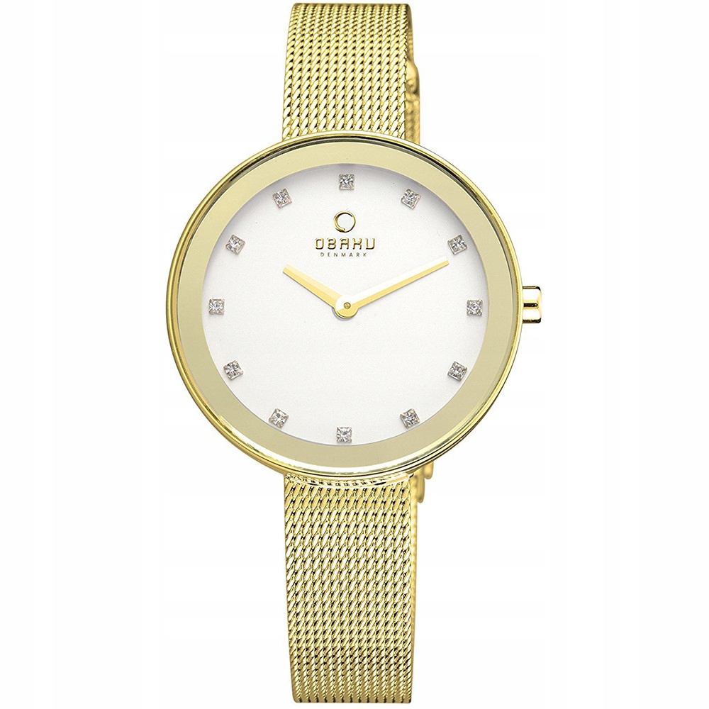 Dámské hodinky Obaku Denmark V161LXGIMG Zirkony zlaté
