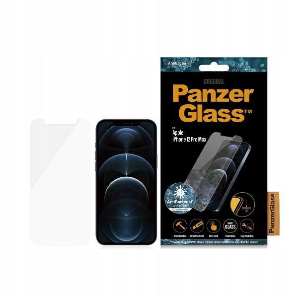 Tvrzené sklo PanzerGlass Standard Super+ pro iPhone 12 Pro Max Antibacterial