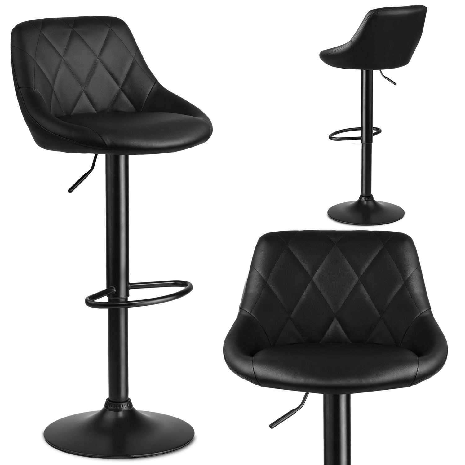 Hokery Barové Stoličky 2 Kusy S Operadlom Nerra New Design Čierna Eko Koža