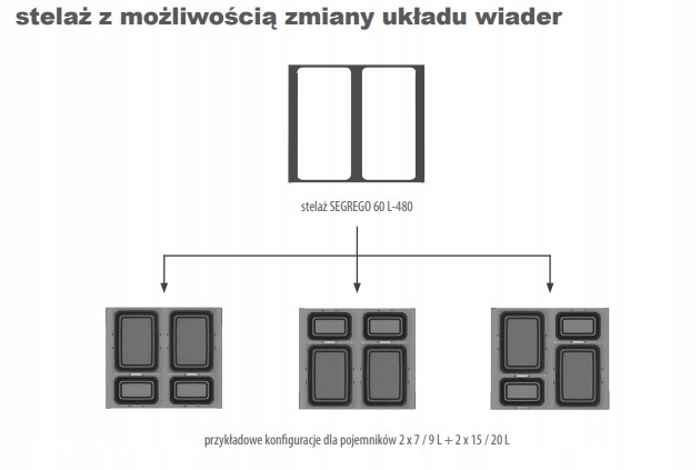 sortownik szuflada segrego pojemnik 60 h 425 l- 48 Rodzaj kosz