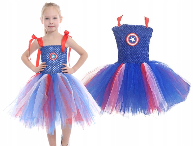 

Strój Przebranie Sukienka Kapitan Ameryka 104/110