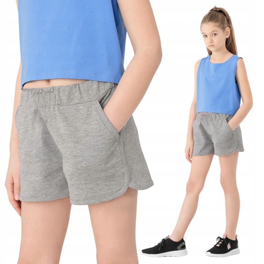 

Spodenki dziewczęce 4F dresowe szorty sportowe