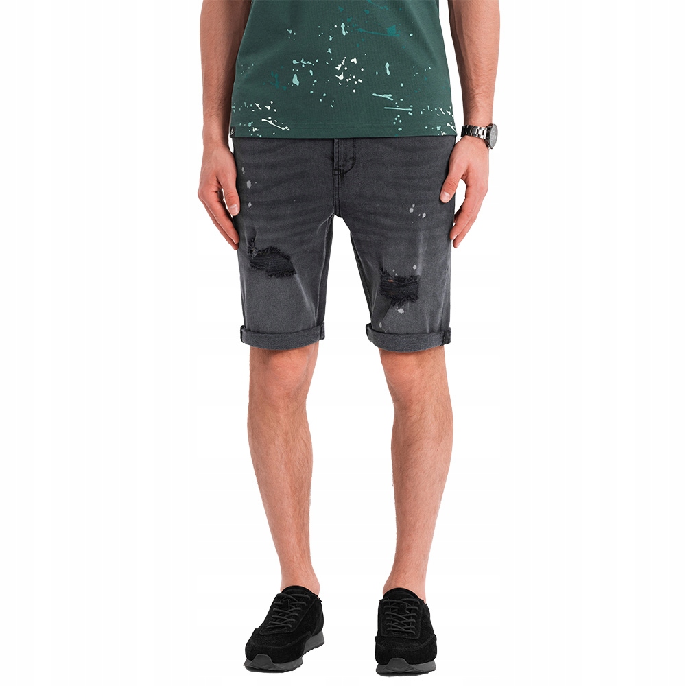 Pánské krátké kraťasy přetíratelné šedé OM-SRDS-0186 V3 vel L