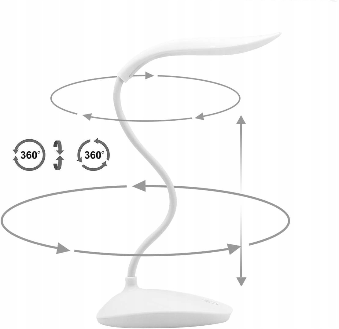 MOCNA LAMPKA LED BIURKOWA USB DLA DZIECKA BARWY KOLORY RGB LAMPA NA BIURKO Długość/wysokość 53 cm