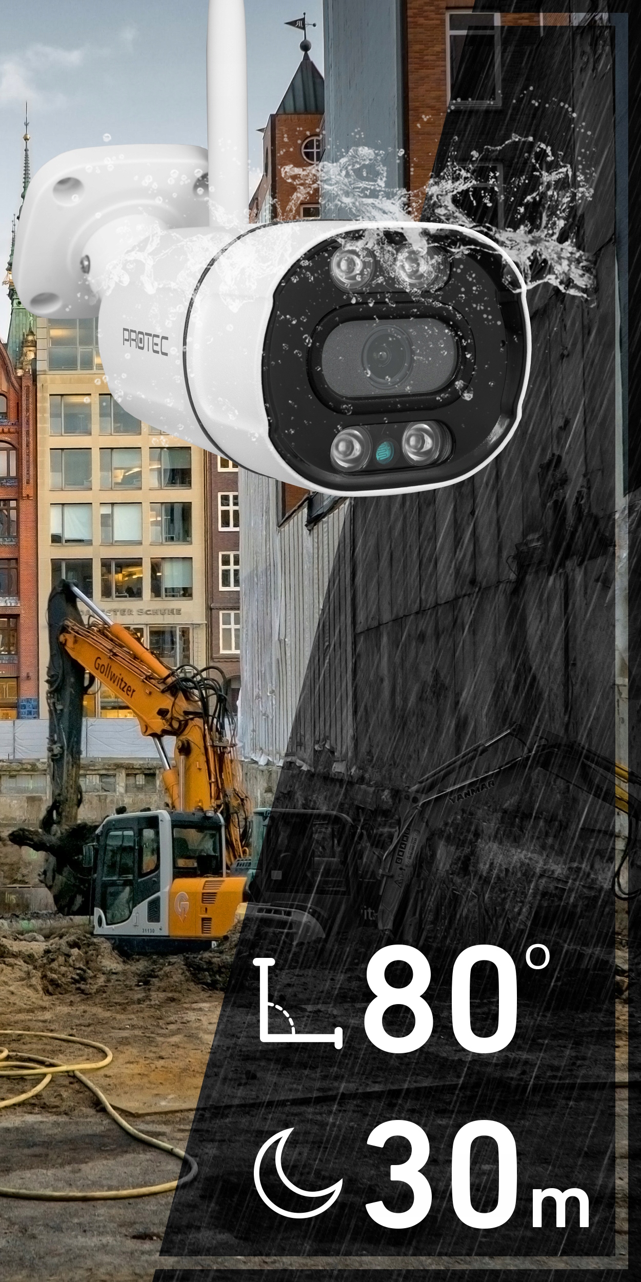 ZESTAW KAMER WIFI 4x KAMERA BEZPRZEWODOWA 3MPX Z MIKROFONEM 24/7 Kod producenta WIFI-KIT-4CH-3MP-A