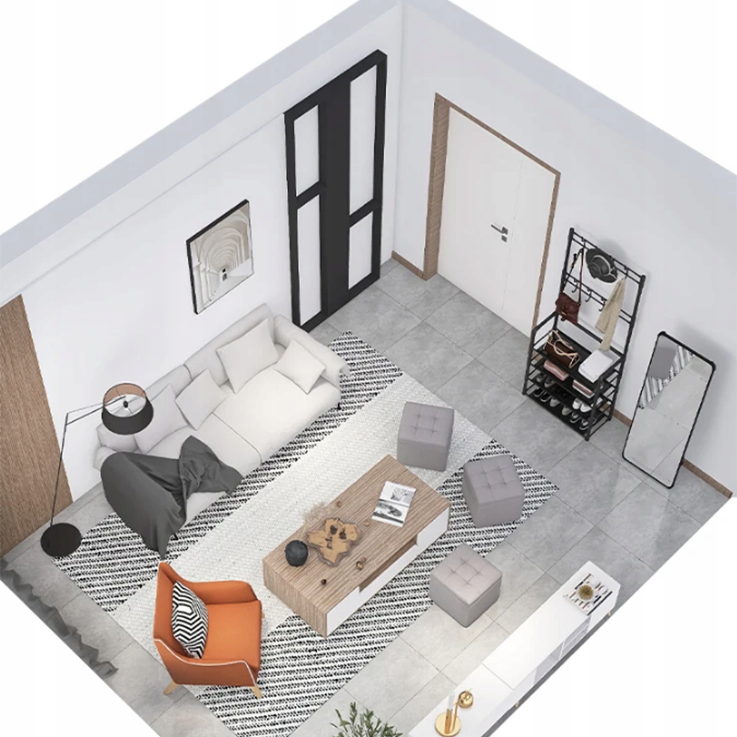 STOJAK WIESZAK METALOWY PÓŁKA NA UBRANIA BUTY LOFT GARDEROBA DO PRZEDPOKOJU Marka LAZYhome