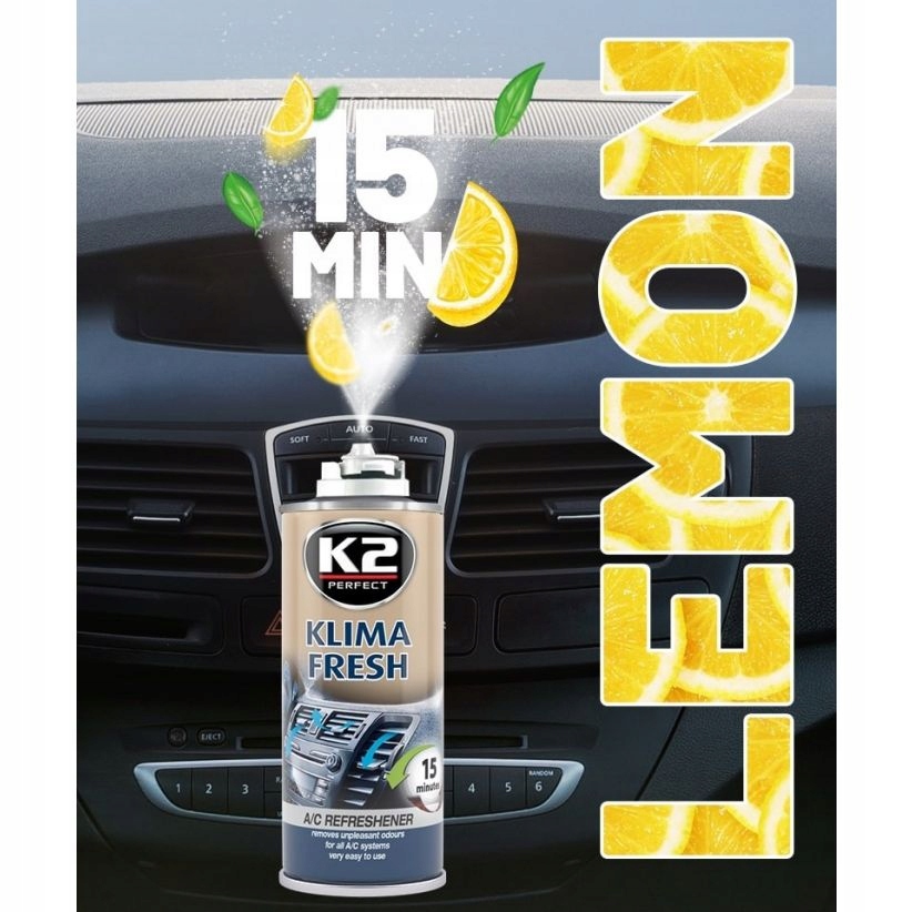 K2 KLIMA FRESH -LEMON- ODŚWIEŻANIE KLIMY *150 ML* Numer katalogowy producenta W100