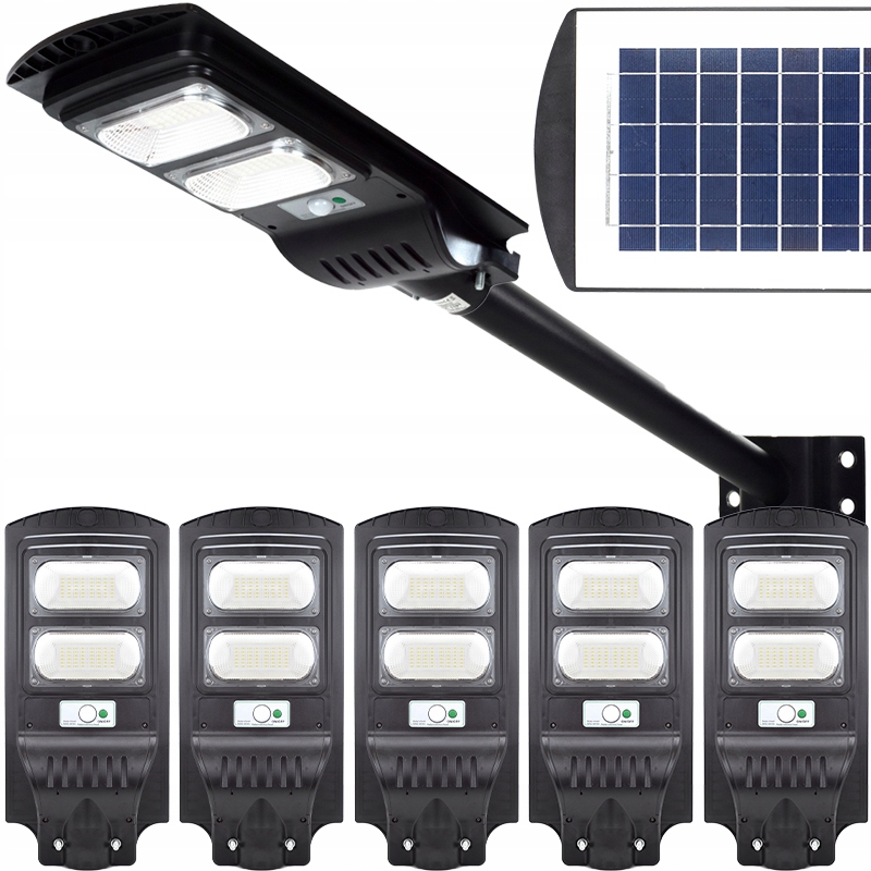 5x Duża Mocna Lampa Led Solarna Latarnia Uliczna Czujnik Ruchu Pilot IP65