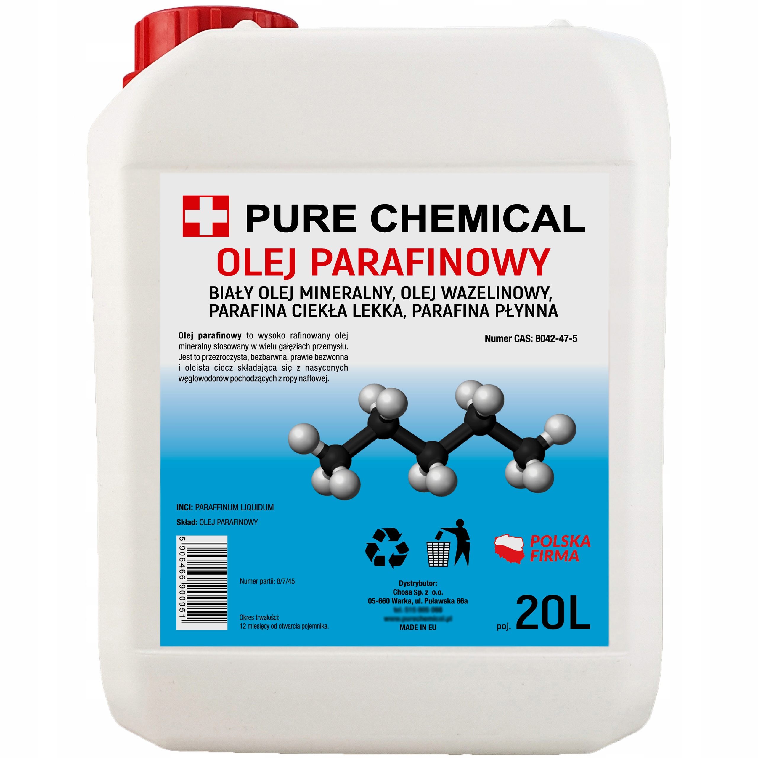 Olej Parafinowy Czysty Bez Dodatków Parafina Ciekła 20L