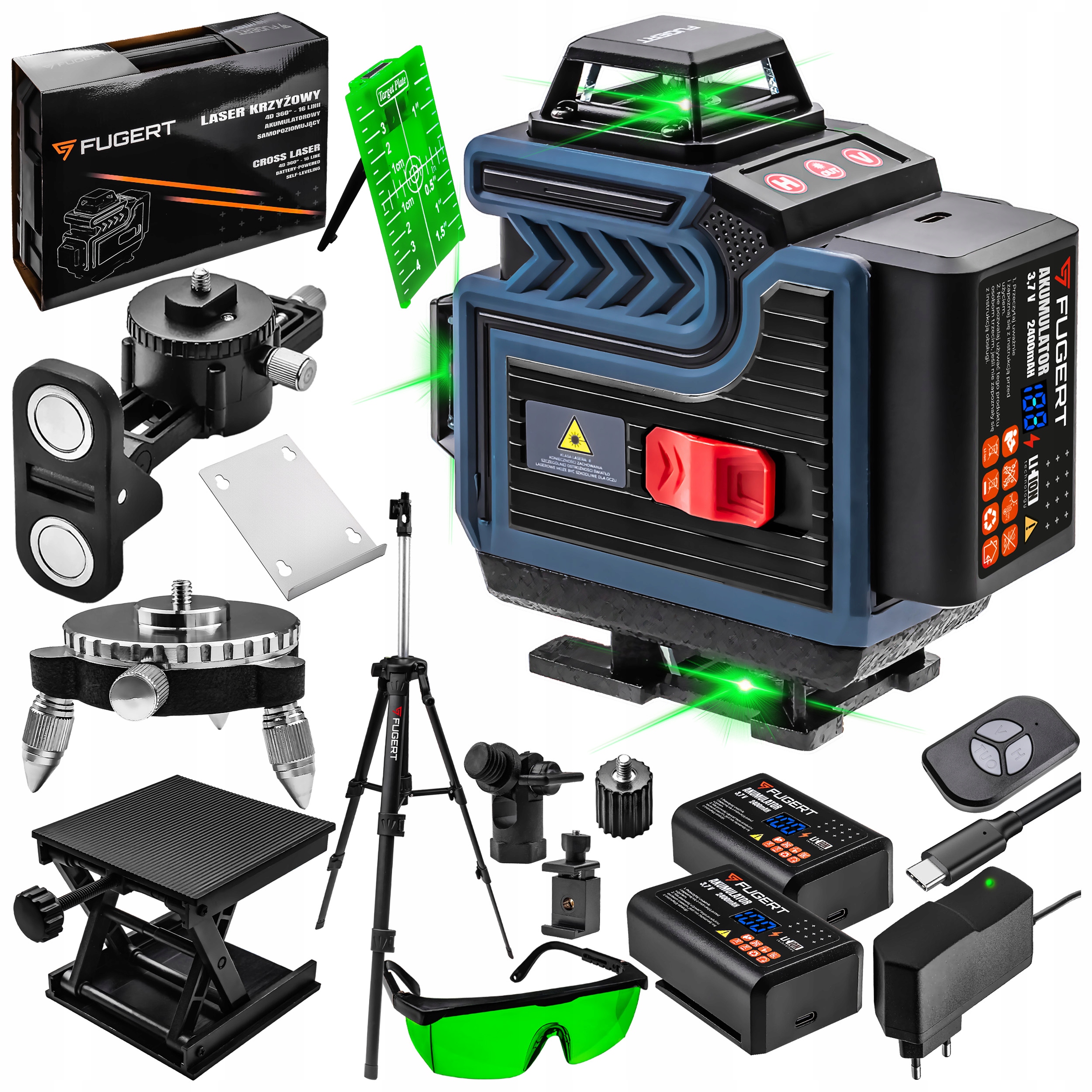 KRYSTALINIS LAZERIS 360 ŽALIAS LAZERINIS GULIKSNIS PLOKŠTUMINIS 4D 2xAKU STOVAS