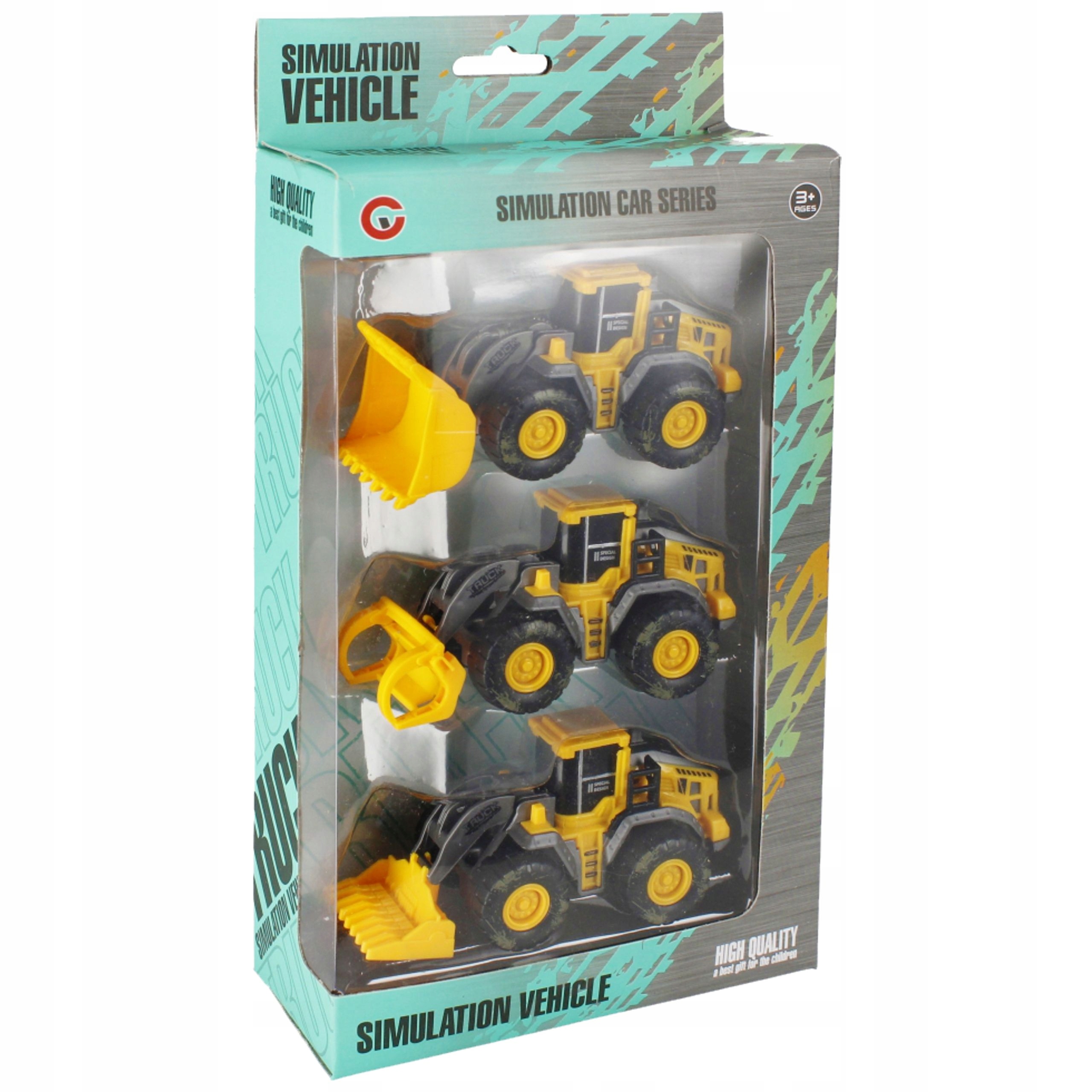 ZESTAW POJAZDÓW BUDOWLANYCH dla dzieci 3 sztuki MEGA CREATIVE samochody Materiał plastik