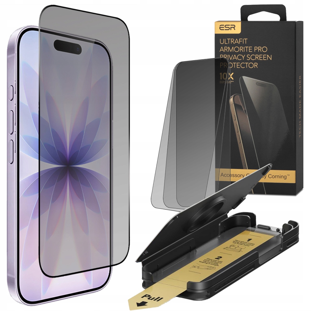 Esr 3x silné s privátním filtrem tvrzené sklo na displej pro iPhone 17/16 Pro