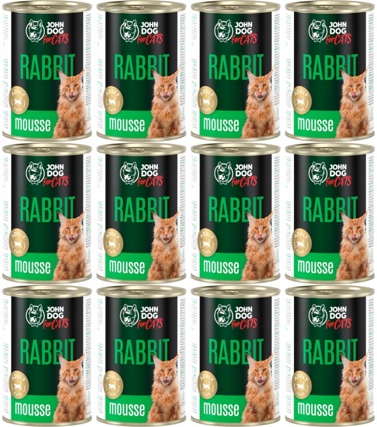 Levně John Dog for Cats Pěna Králík 12 x 400 g