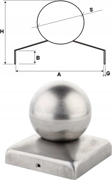 Daszek 50x50 z kulą ogrodzenie słupek panel brama Kod producenta Daszek 50x50 z kulą