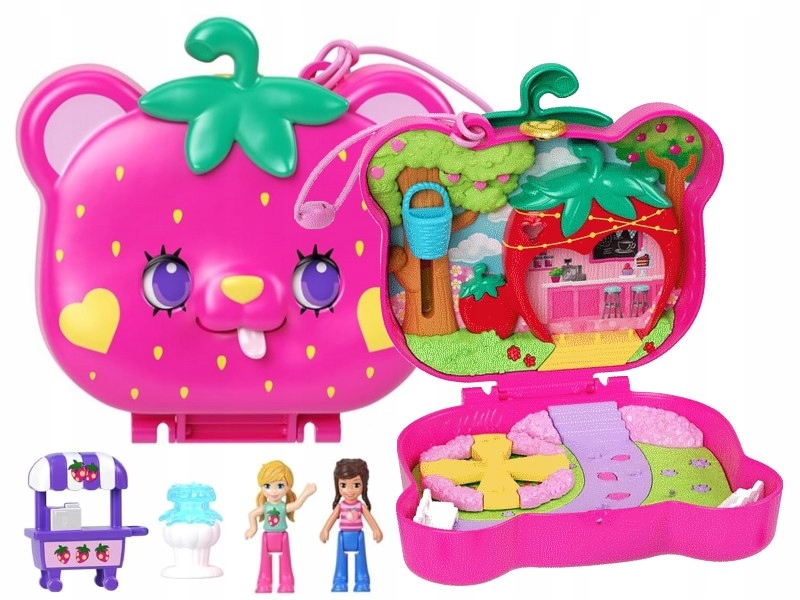 LALKA POLLY POCKET PIESEK TRUSKAWKOWY MIŚ zestaw do zabawy