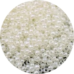Koraliki szklane perłowe, rokail 4,5 mm jasne ecru